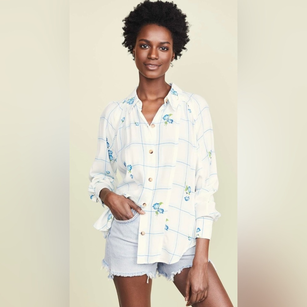 Free People Window to‎ My Heart Button Down Sz S